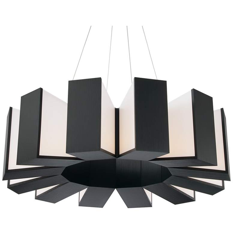 Image 3 Chronos 34 inch Wide Twelve Light Modern Chandelier in Black