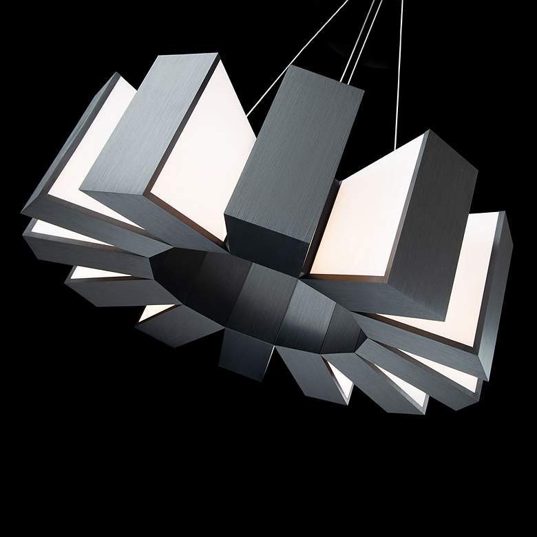 Image 5 Chronos 34" Wide Twelve Light Modern Chandelier in Black more views