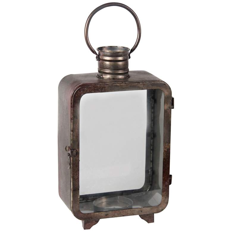 Image 1 Chronos Large Vintage Gray Votive Candle Holder Lantern