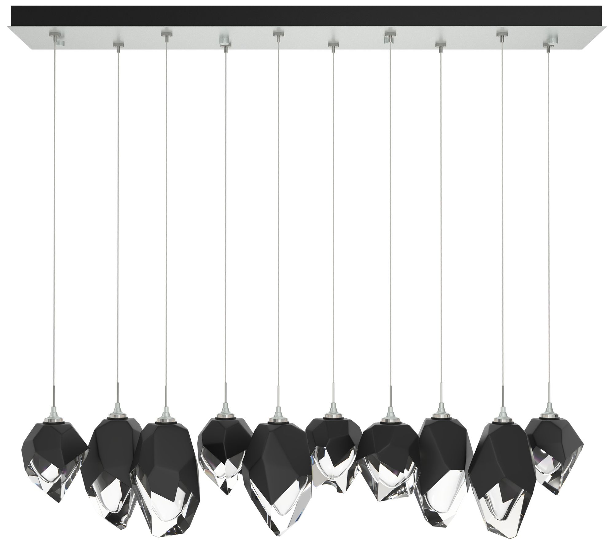 Chrysalis 10.1" 10-Light Crystal Platinum Long Pendant Made to Order