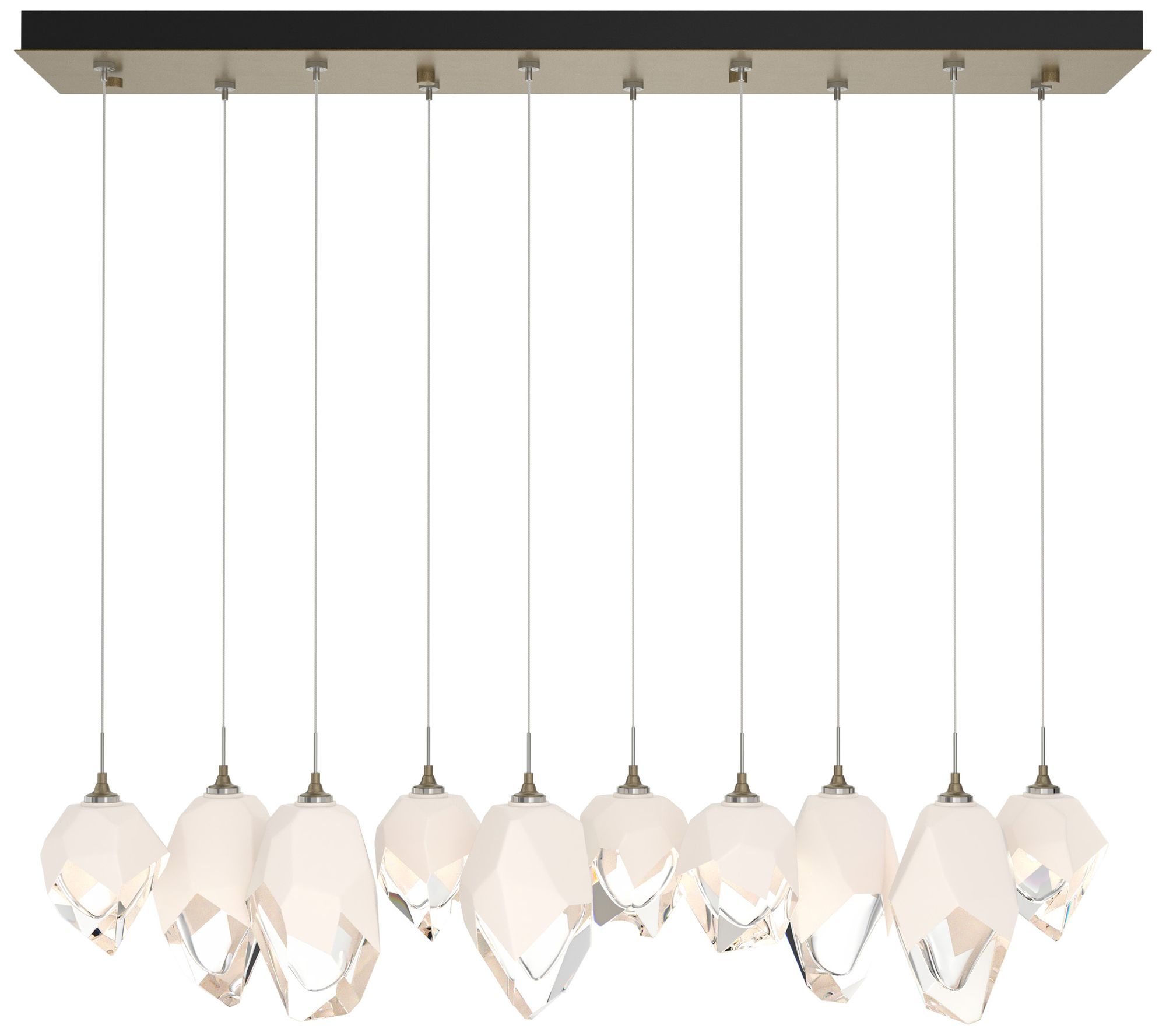Chrysalis 10.1" 10-Light Crystal Gold Long Pendant Made to Order