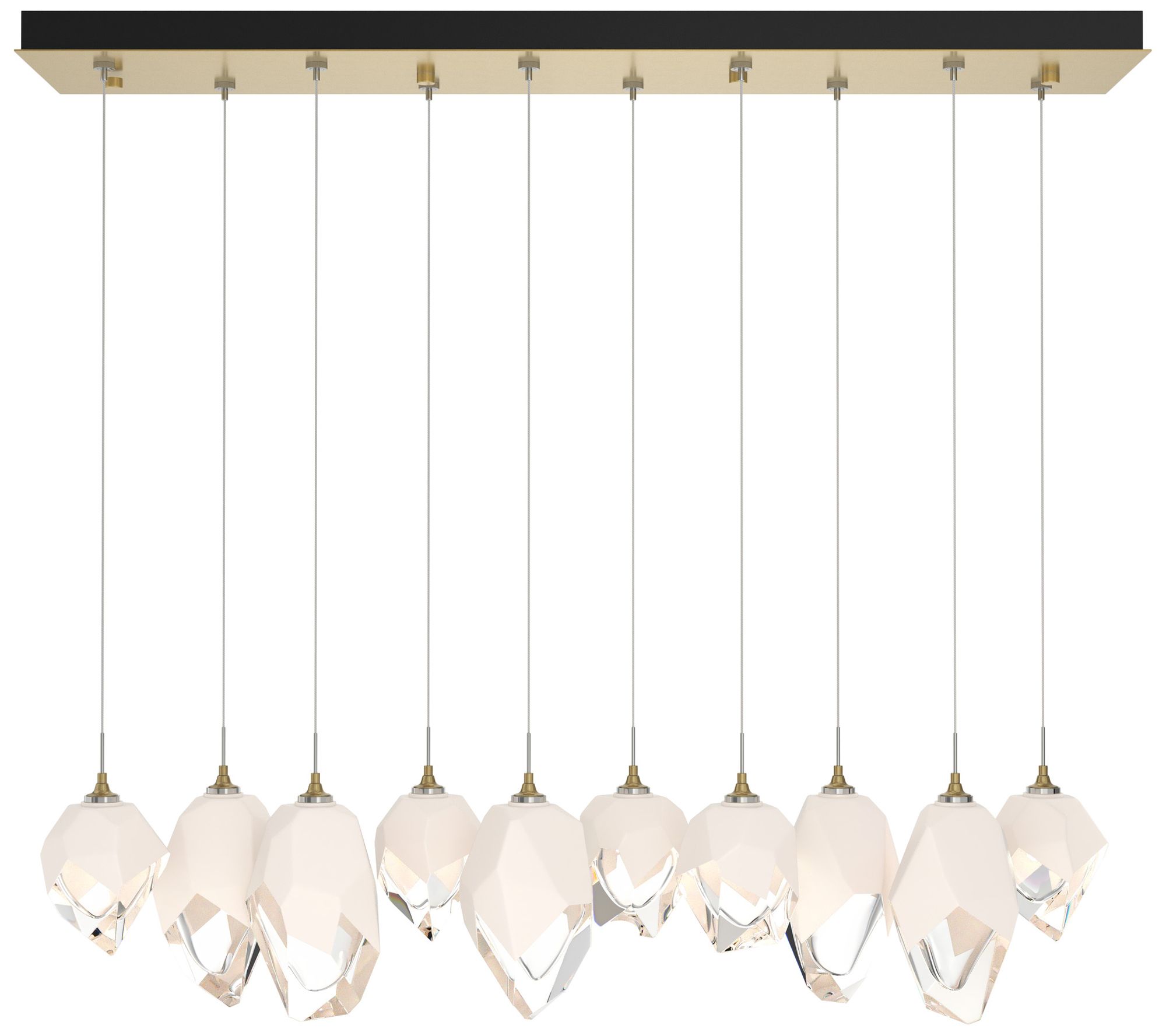 Chrysalis 10.1" 10-Light Crystal Modern Brass Long Pendant Made to Ord