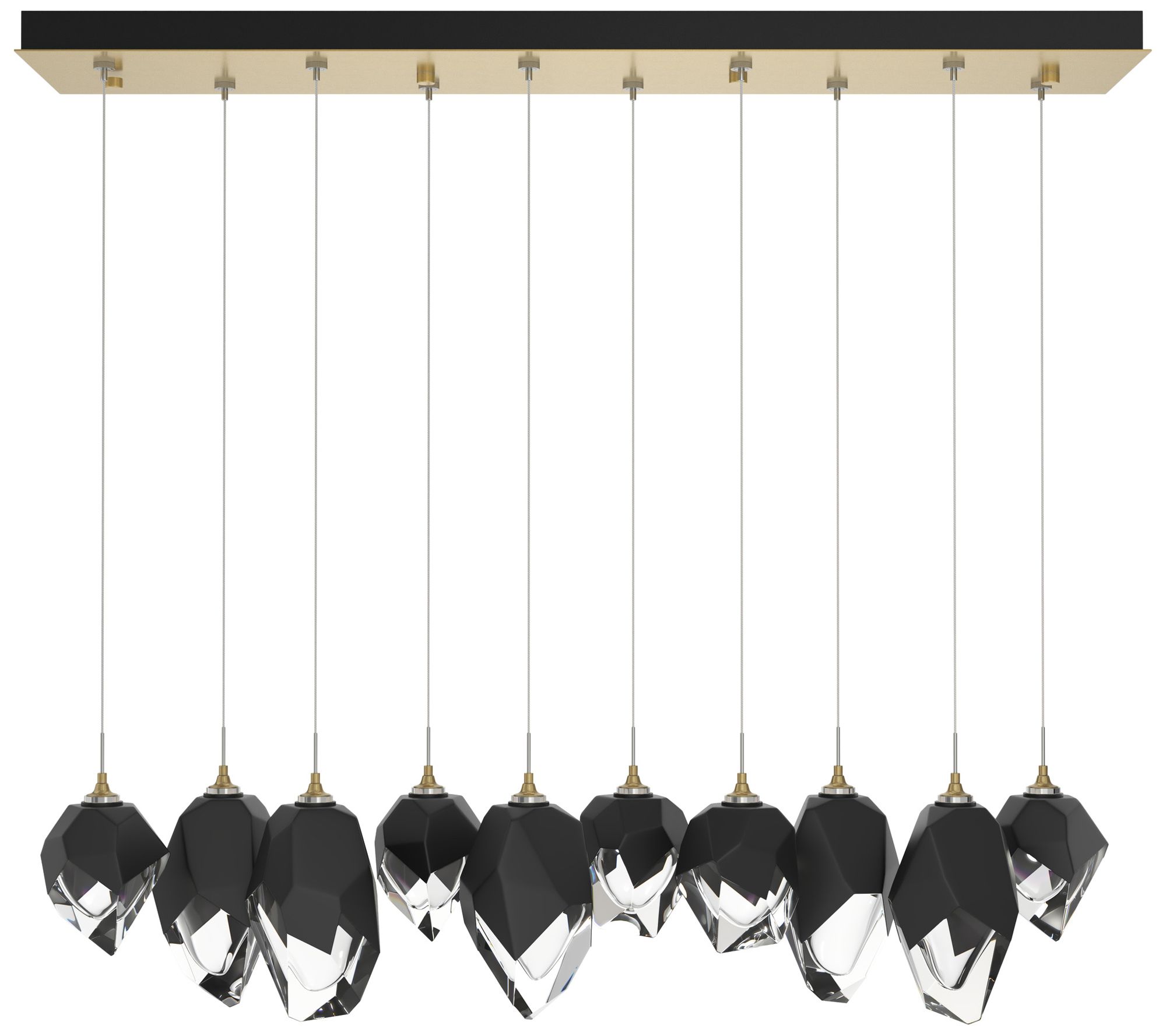 Chrysalis 10.1" 10-Light Crystal Modern Brass Long Pendant Made to Ord