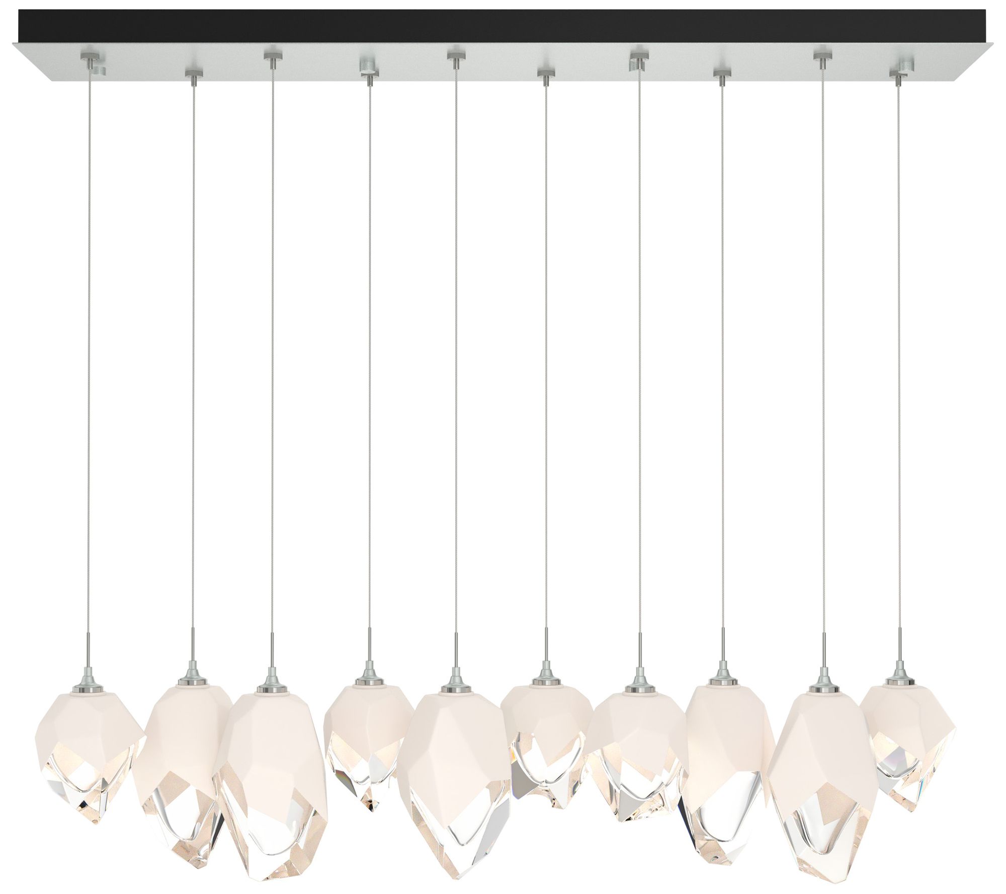 Chrysalis 10.1" 10-Light Crystal Platinum Long Pendant Made to Order