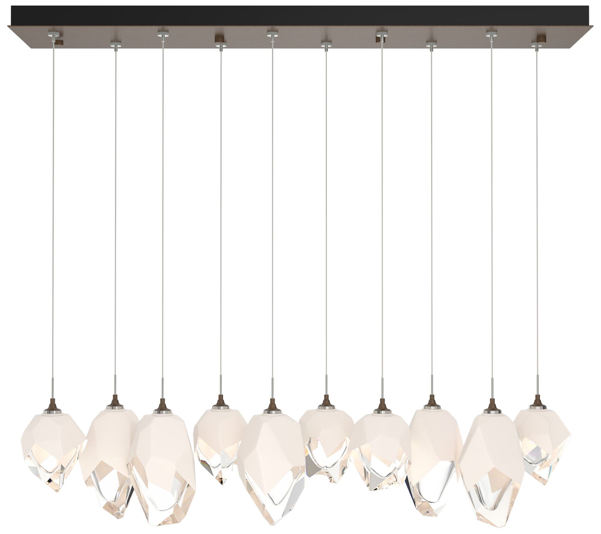 Chrysalis 10.1" 10-Light Mixed Crystal Bronze Long Pend Made to Order