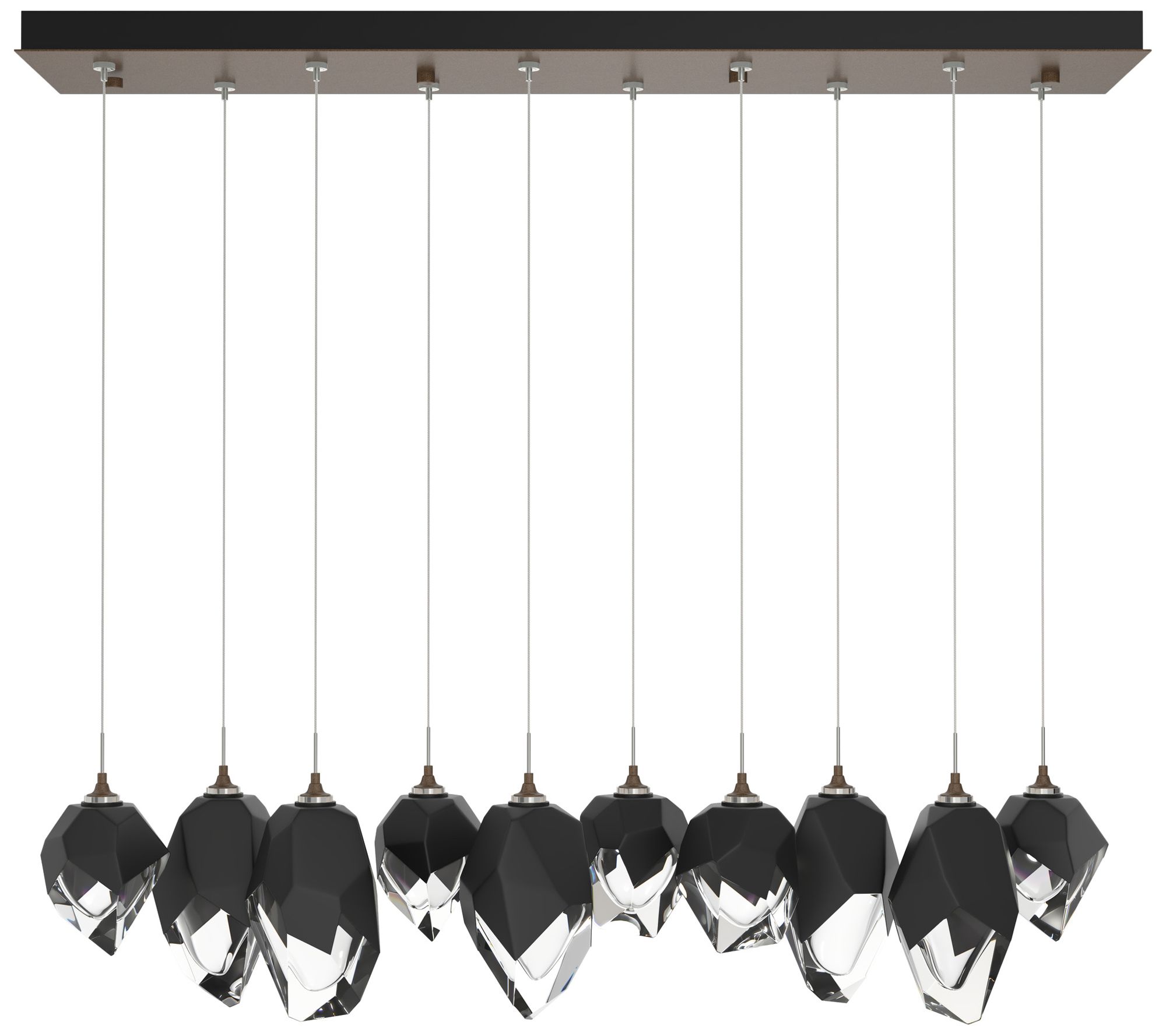 Chrysalis 10.1" 10-Light Mixed Crystal Bronze Long Pend Made to Order