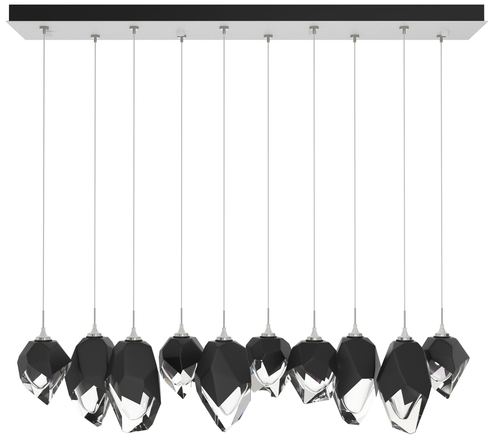 Chrysalis 10.1" 10-Light Mixed Crystal White Long Pendant Made to Orde