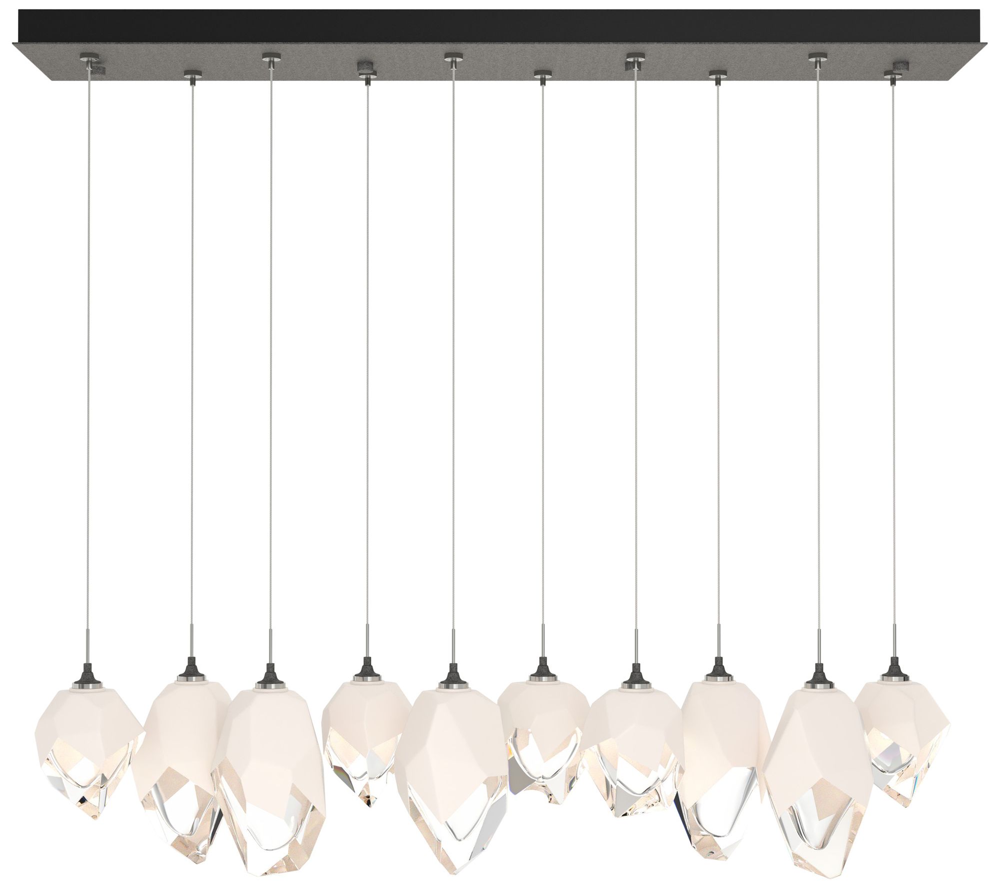 Chrysalis 10.1" 10-Light Mixed White Crystal Iron Long Pendan Made to