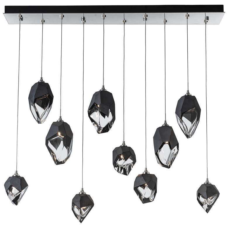 Image 1 Chrysalis 10.1" Wide 10-Light Sterling Mixed Black Crystal Pendant