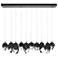 Chrysalis 10.1"W 10-Light Mixed Black Crystal Dark Smoke Long Pendant