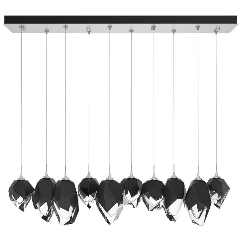 Image 1 Chrysalis 10.1"W 10-Light Mixed Black Crystal Platinum Long Pendant