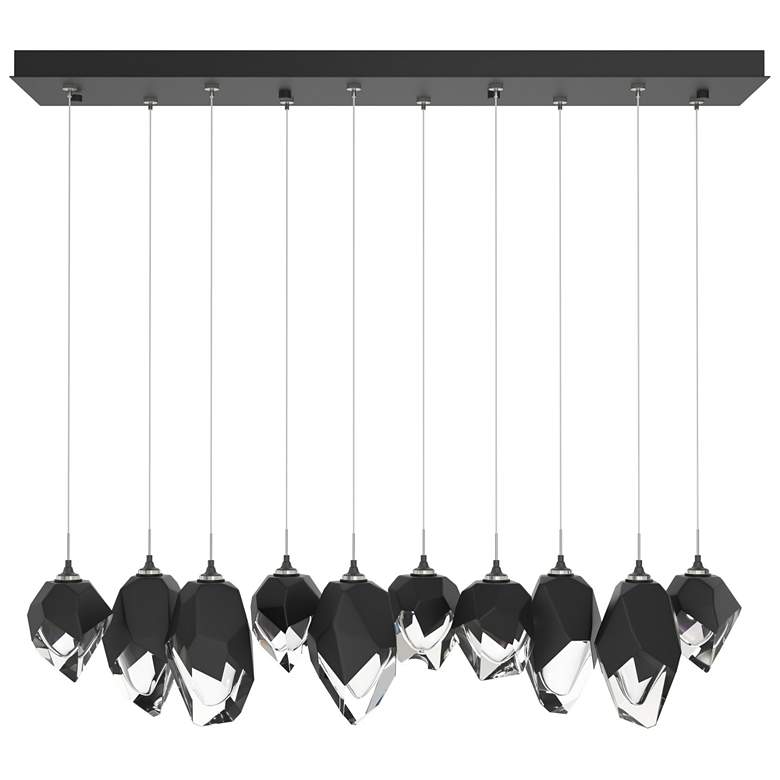 Image 1 Chrysalis 10.1"W 10-Light Mixed Crystal Black Crystal Black Long Penda