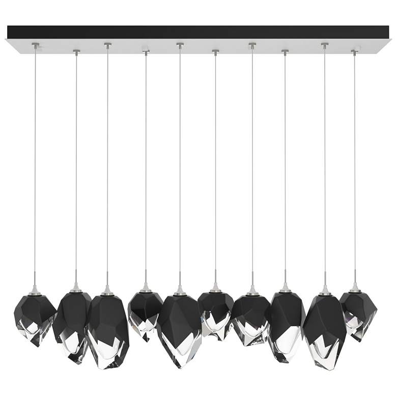 Image 1 Chrysalis 10.1"W 10-Light Mixed Crystal Black Crystal White Long Penda