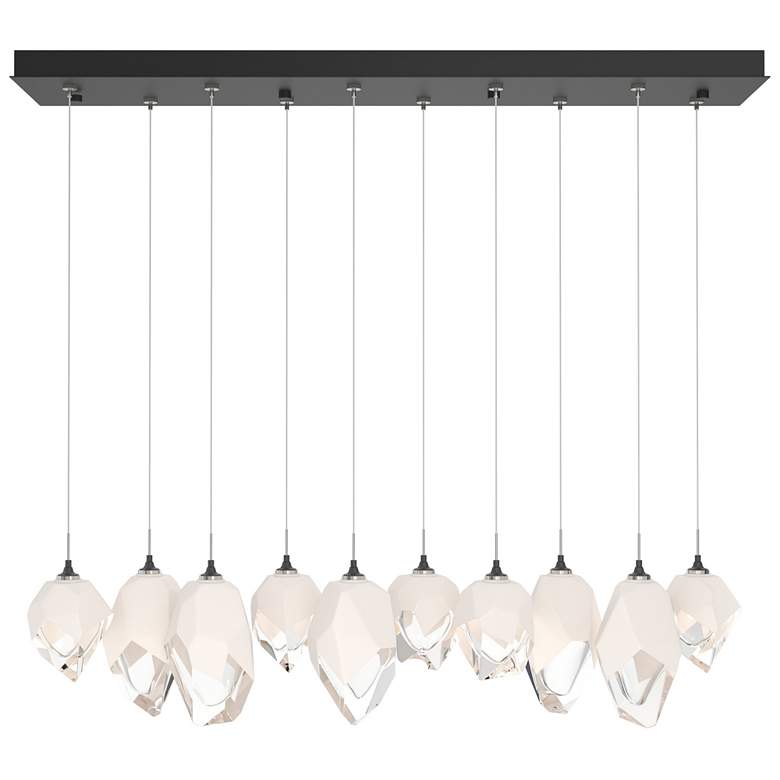 Image 1 Chrysalis 10.1"W 10-Light Mixed Crystal White Crystal Black Long Penda