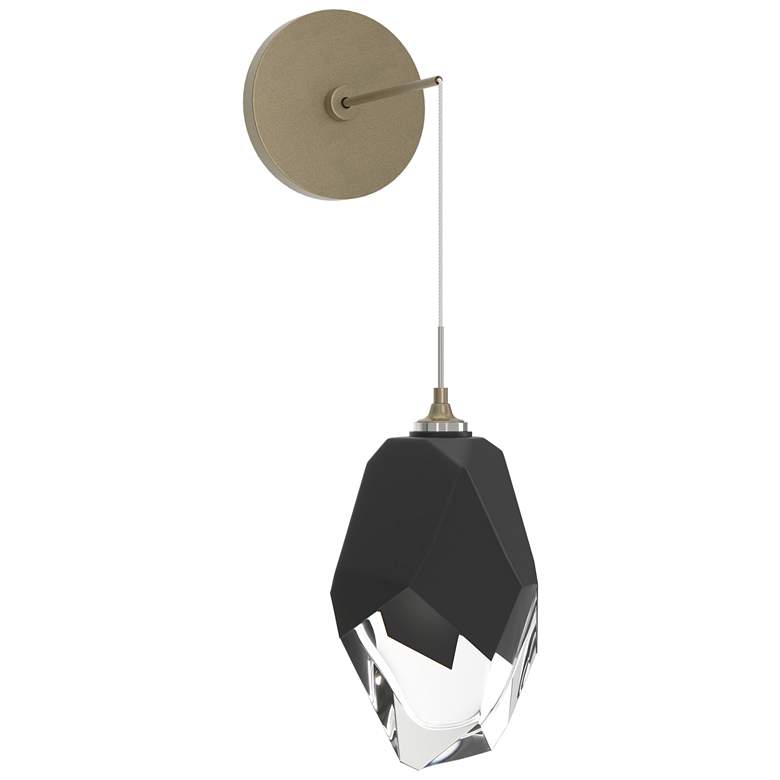 Image 1 Chrysalis 11.6" High Black Crystal Soft Gold Large Low Voltage Sconce