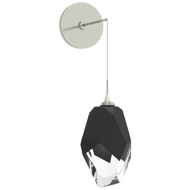 Image 1 Chrysalis 11.6" High Black Crystal Sterling Large Low Voltage Sconce
