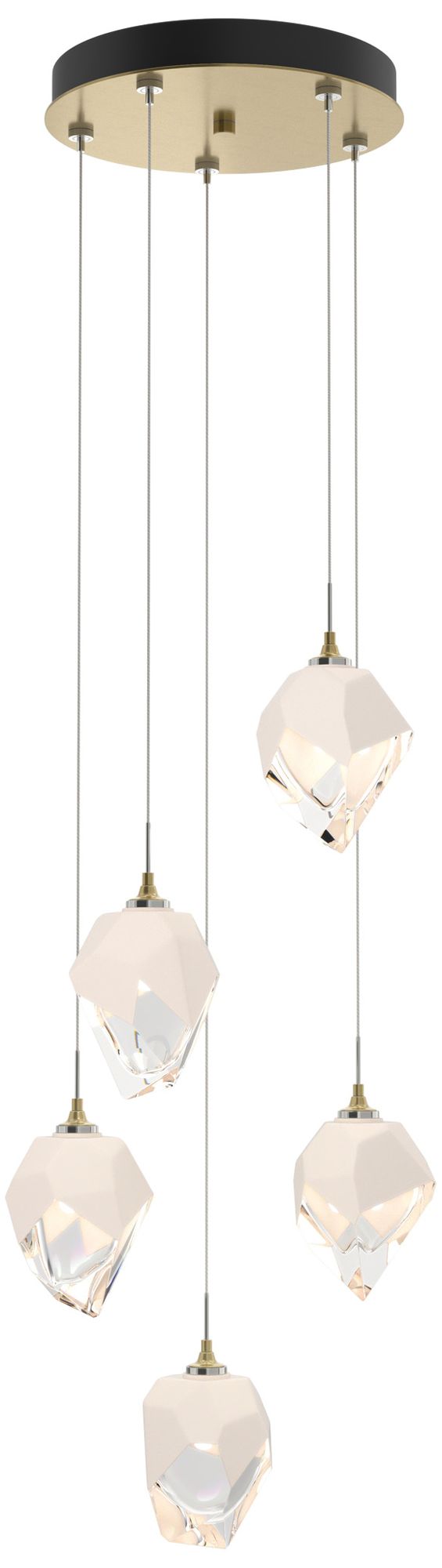 Chrysalis 15.4" 5-Light Small Crystal Modern Brass Pendant Made to Order