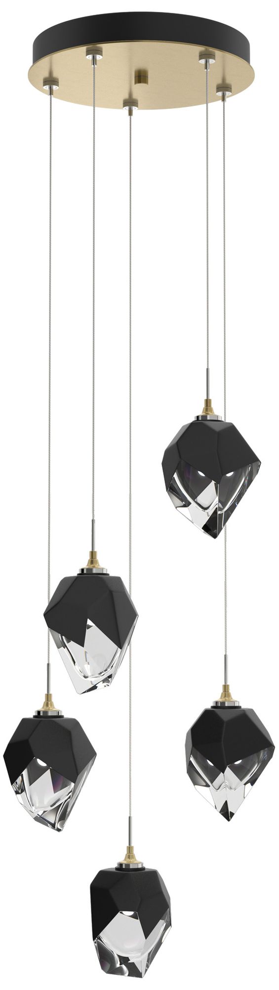 Chrysalis 15.4" 5-Light Small Crystal Modern Brass Pendant Made to Order