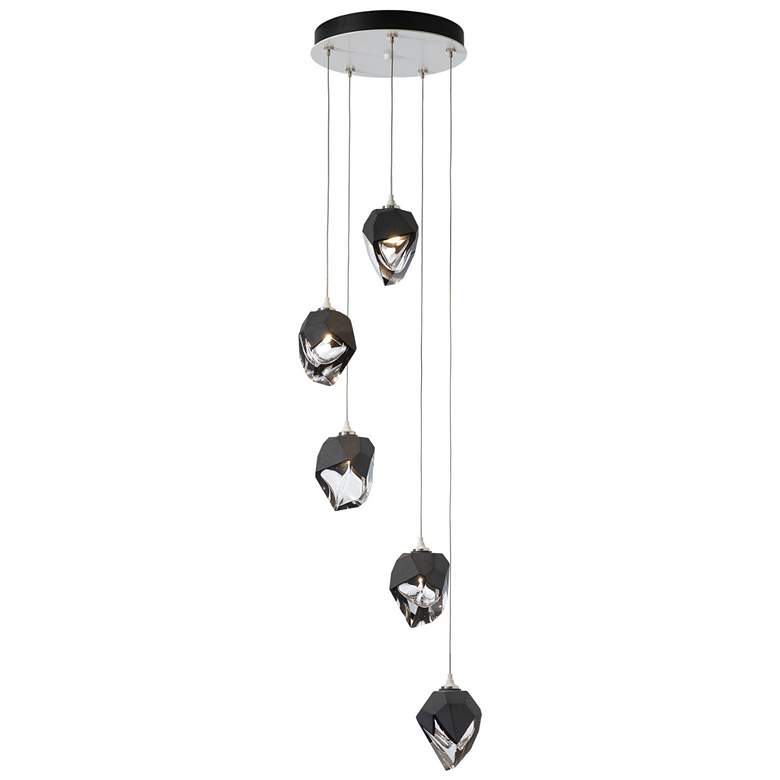 Image 1 Chrysalis 15.4" Wide 5-Light Black Crystal Pendant