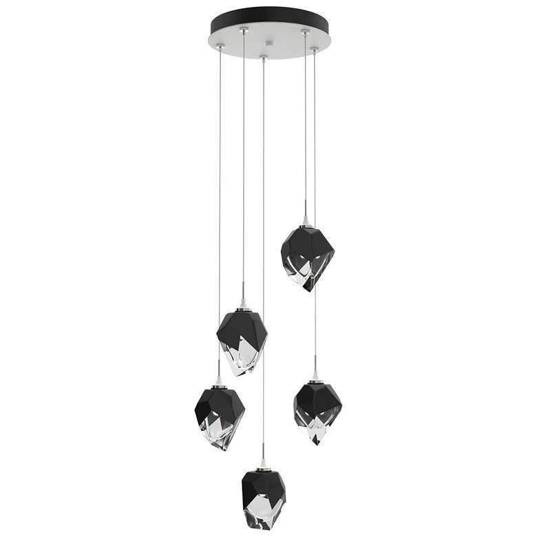 Image 1 Chrysalis 15.4"W 5-Light Black Crystal White Small Crystal Standard Pe