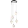 Chrysalis 15.4"W 5-Light Platinum Small White Crystal Standard Pendant