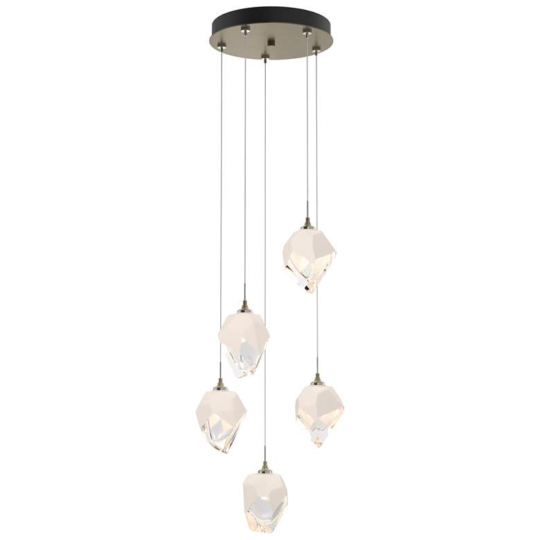 Image 1 Chrysalis 15.4"W 5-Light Soft Gold Small White Crystal Standard Pendan