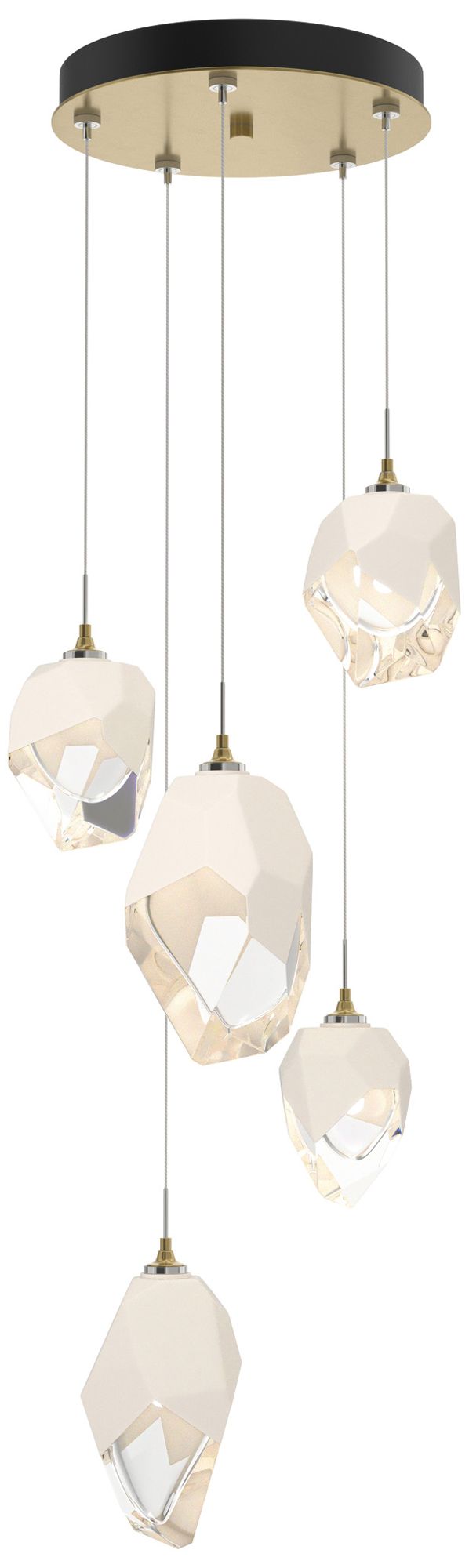 Chrysalis 15.7" 5-Light Crystal Modern Brass Long Pendant Made to Orde