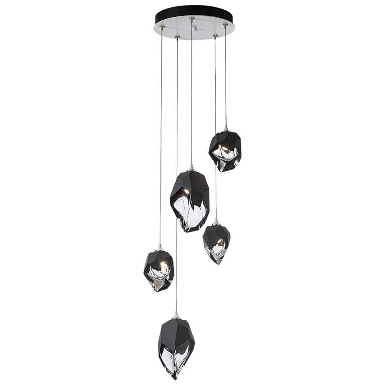 Image 1 Chrysalis 15.7" Wide 5-Light Black Crystal Pendant