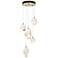 Chrysalis 15.7"W 5-Light Mixed White Crystal Modern Brass Long Pendant