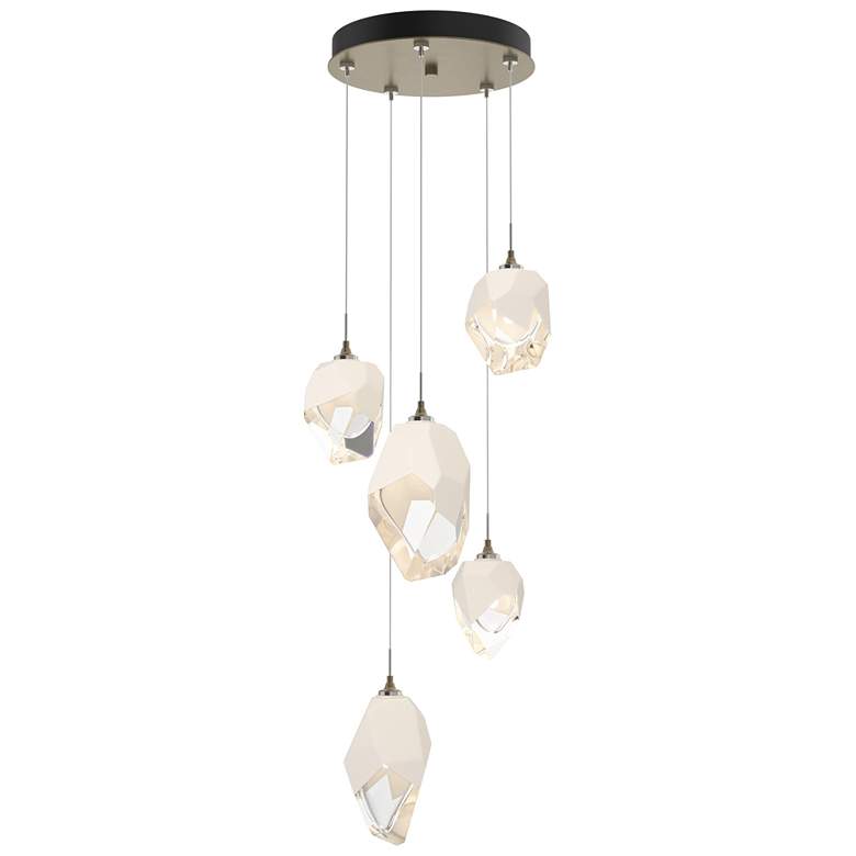 Image 1 Chrysalis 15.7"W 5-Light Soft Gold Mixed White Crystal Standard Pendan