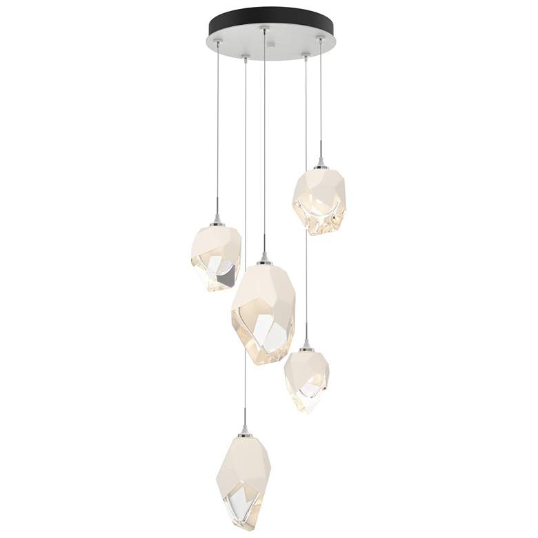 Image 1 Chrysalis 15.7"W 5-Light White Crystal White Mixed Crystal Standard Pe