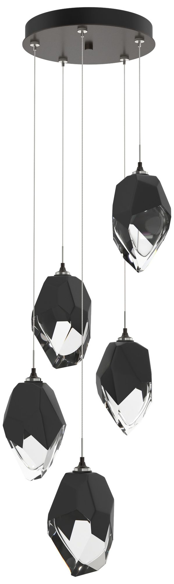 Chrysalis 16.1" 5-Light Black Crystal Bronze Long Pendant Made to Orde