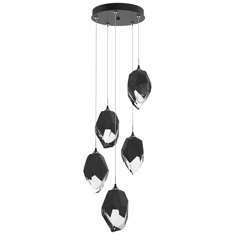 Image 1 Chrysalis 16.1"W 5-Light Black Crystal Black Large Crystal Standard Pe