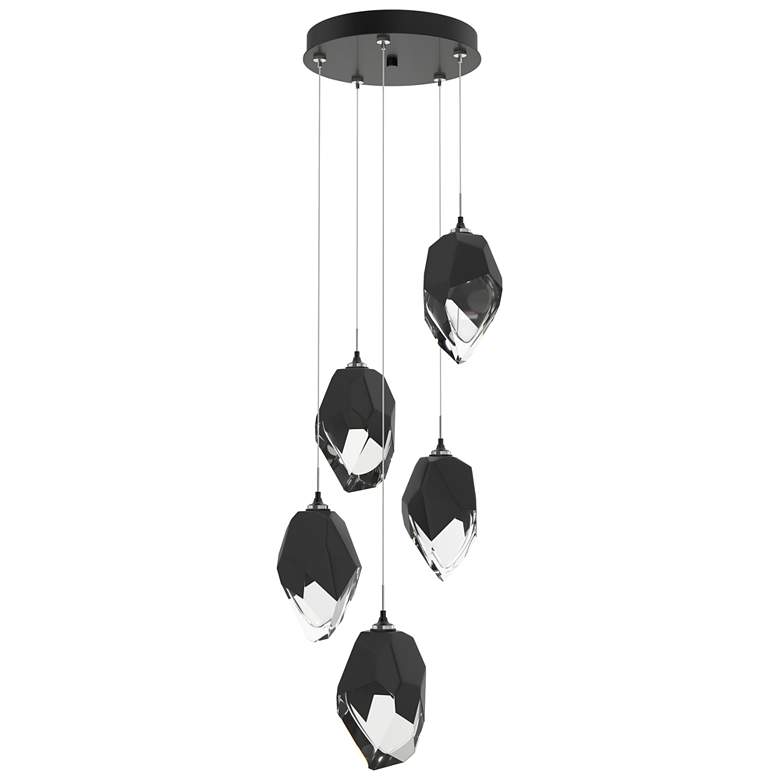 Image 1 Chrysalis 16.1"W 5-Light Black Crystal Ink Large Crystal Standard Pend