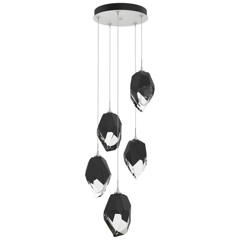 Image 1 Chrysalis 16.1"W 5-Light Black Crystal White Large Crystal Standard Pe