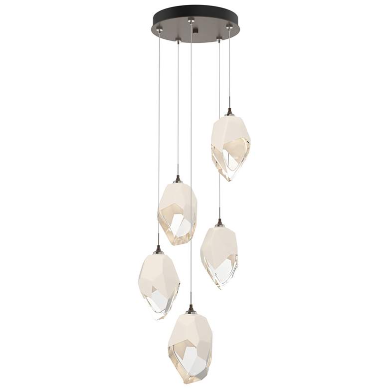 Image 1 Chrysalis 16.1"W 5-Light Crystal Bronze Large Crystal Standard Penda