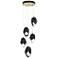 Chrysalis 16.1"W 5-Light Large Black Crystal Modern Brass Long Pendant