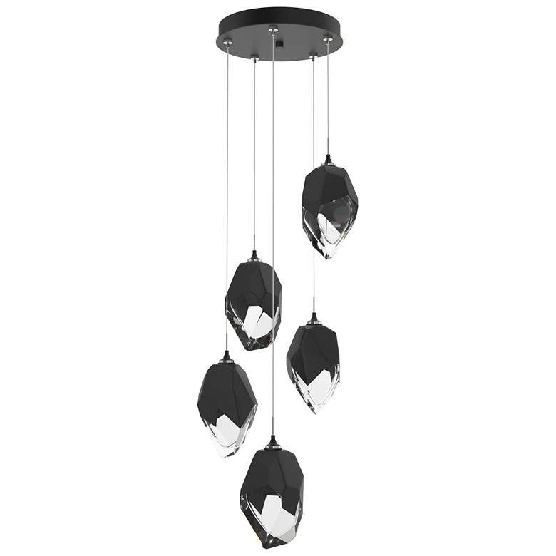Image 1 Chrysalis 16.1"W 5-Light Large Crystal Black Crystal Black Long Pendan