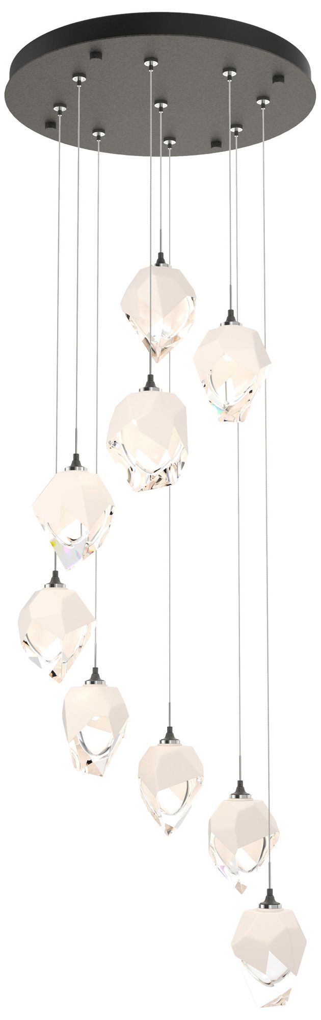 Chrysalis 20.5" 9-Light Small White Crystal Iron Long Pendant Made to Order