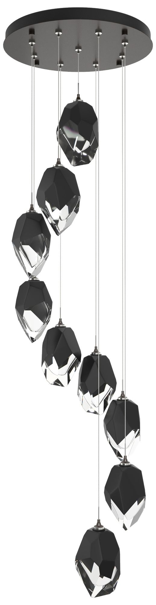 Chrysalis 20.5" 9-Light Black Crystal Bronze Long Pendant Made to Orde