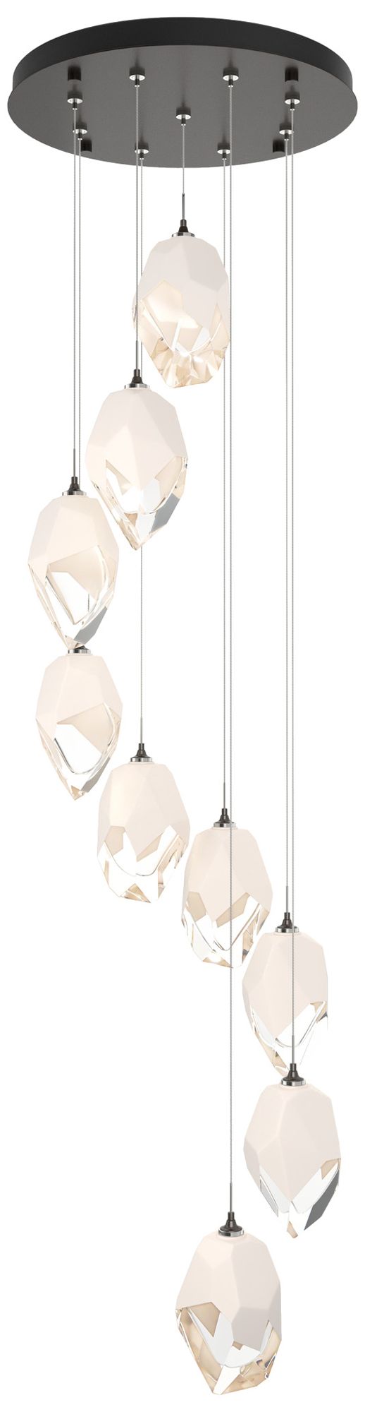 Chrysalis 20.5" 9-Light White Crystal Bronze Long Pendant Made to Orde