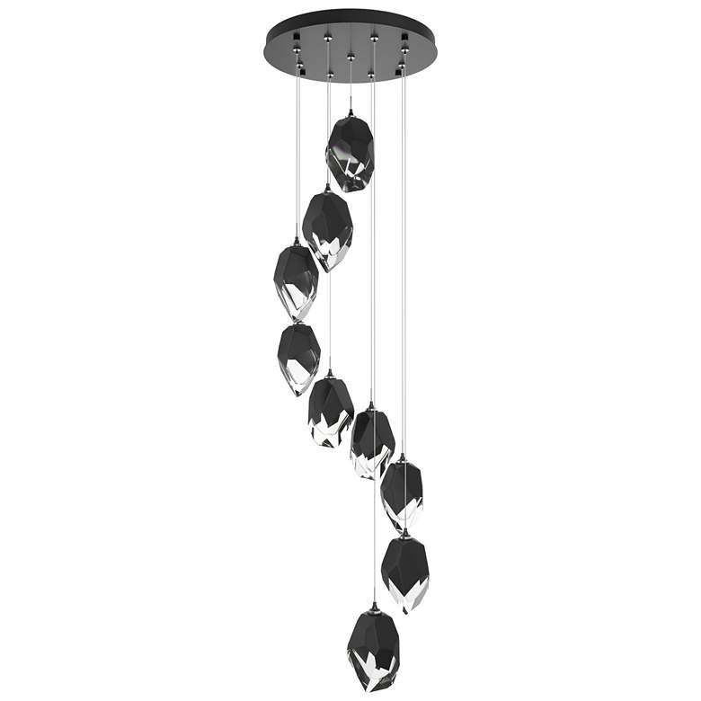 Image 1 Chrysalis 20.5" Wide 9-Light Large Crystal Black Crystal Ink Long Pend