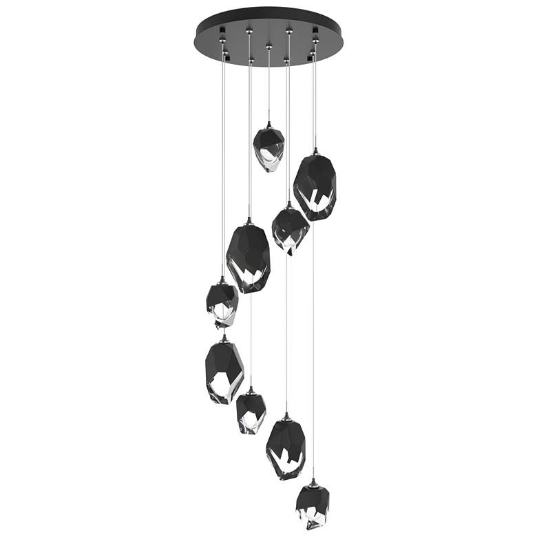 Image 1 Chrysalis 20.5" Wide 9-Light Mixed Crystal Black Crystal Ink Long Pend