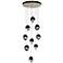 Chrysalis 20.5" Wide 9-Light Modern Brass Black Crystal Pendant