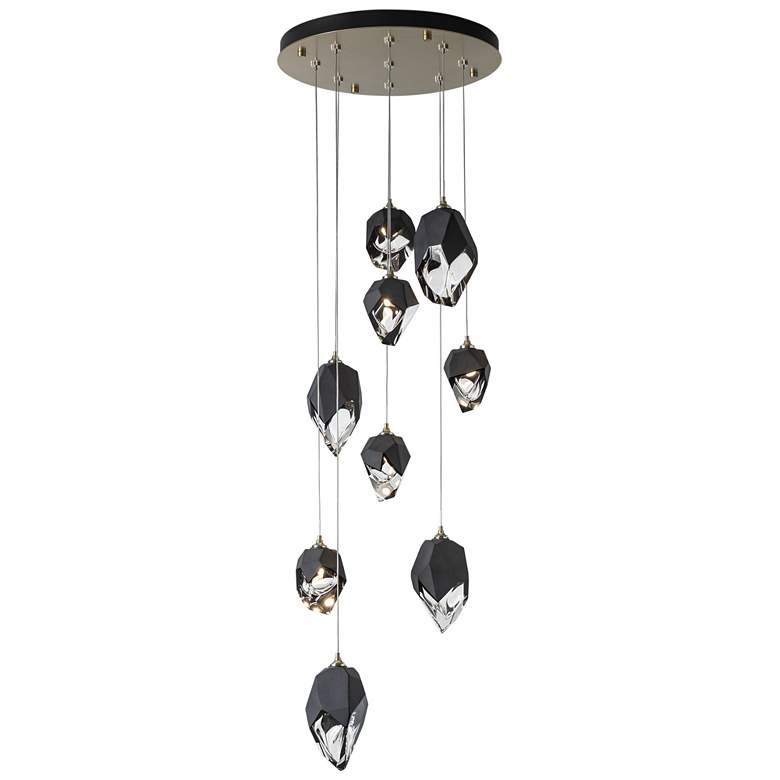 Image 1 Chrysalis 20.5" Wide 9-Light Modern Brass Mixed Crystal Pendant