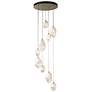Chrysalis 20.5" Wide 9-Light Modern Brass Mixed White Crystal Pendant