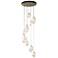 Chrysalis 20.5" Wide 9-Light Modern Brass Mixed White Crystal Pendant
