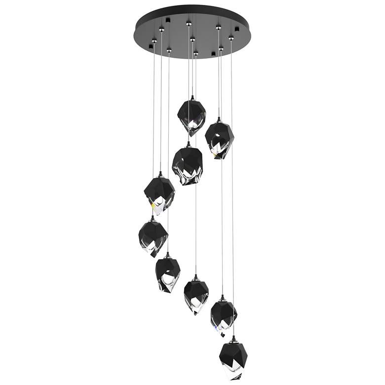 Image 1 Chrysalis 20.5" Wide 9-Light Small Crystal Black Crystal Ink Long Pend