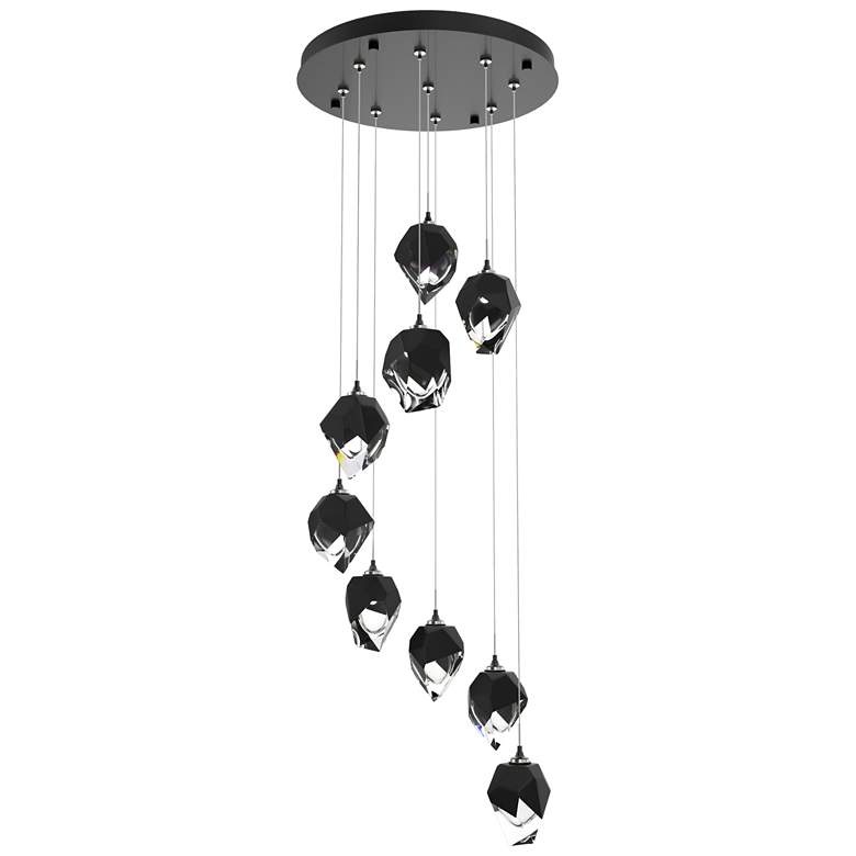 Image 1 Chrysalis 20.5"W 9-Light Black Crystal Ink Small Crystal Standard Pend