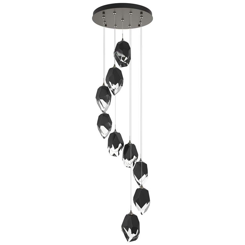 Image 1 Chrysalis 20.5"W 9-Light Black Crystal Smoke Large Crystal Standard Pe
